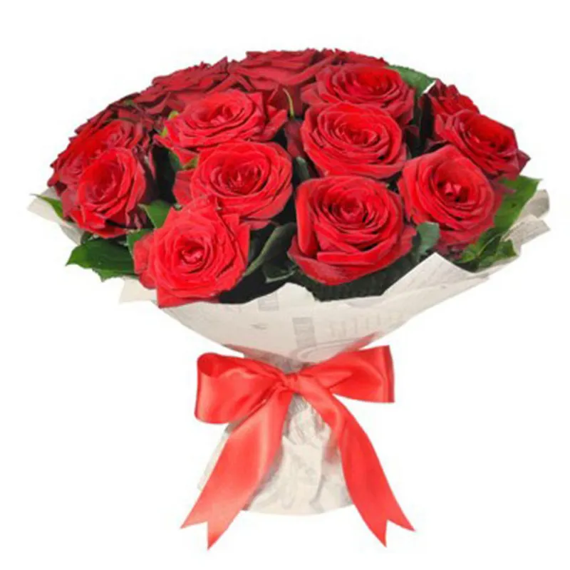 Букет из 21 красной розы в крафте, доставка Ярцево